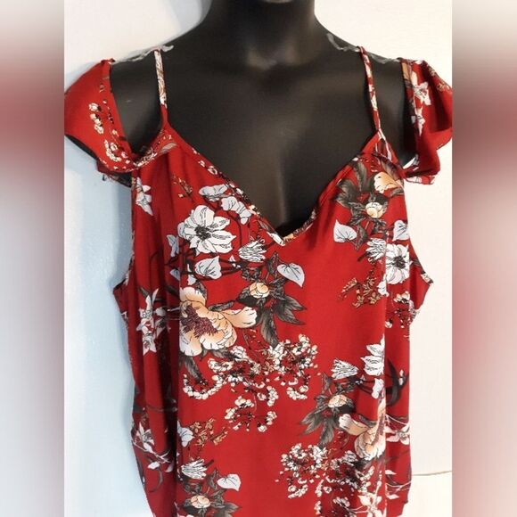 Shein spaghetti strap flutter sleeve blouse - Picture 2 of 5